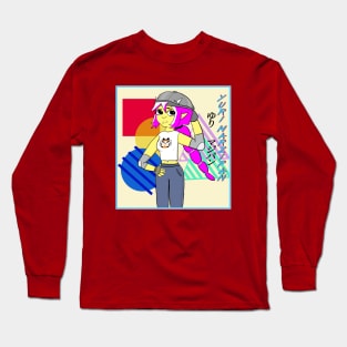 Yuri Marzipan the Oni - Cool Gal (fuschia and yellow) Long Sleeve T-Shirt